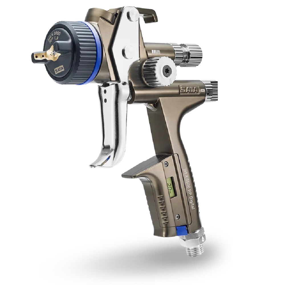 AEROGRAFO SATA JETX5500RP 1,2 DIGITAL tazza multiuso RPS 0,6 l / 0,9 l ( cadauna 1x), articolazione girevole