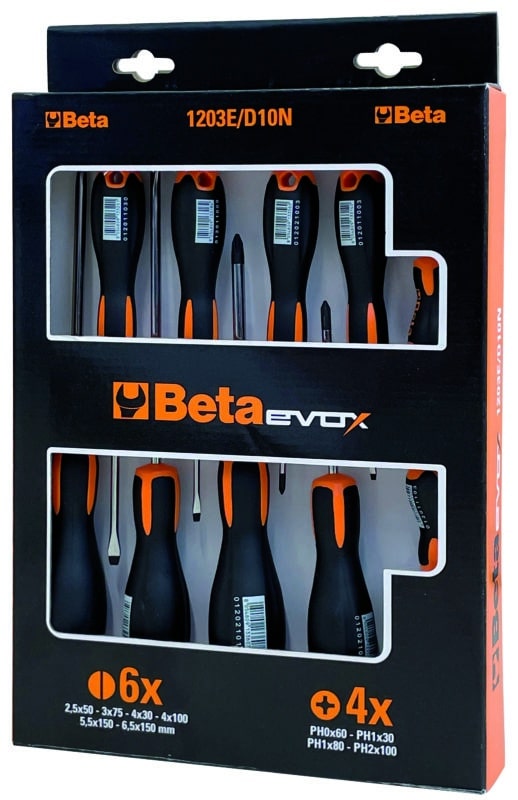 Serie di 10 giravite Evox 1201E, 1202E