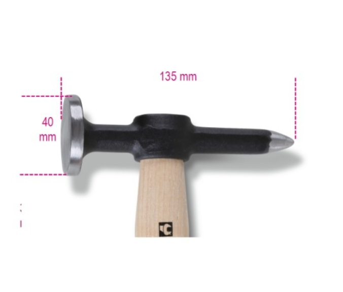 BATTILAMIERA MARTELLO TESTA TONDA PIANA + PENNA A PUNTA