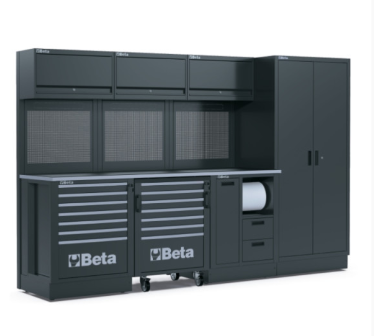 ARREDAMENTO MODULARE PER OFFICINA 2240X700X2000h mm CON ASSORTIMENTO 445UT 411 UTENSILI