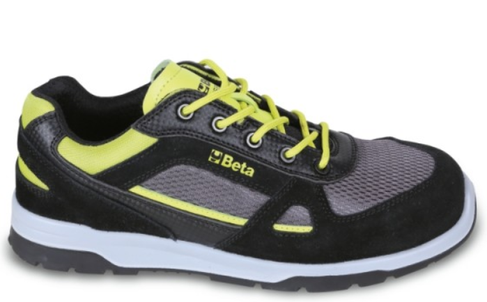 SCARPE PELLE SCAMOSCIATA + MESH E CARBON (BORDI GIALLI)