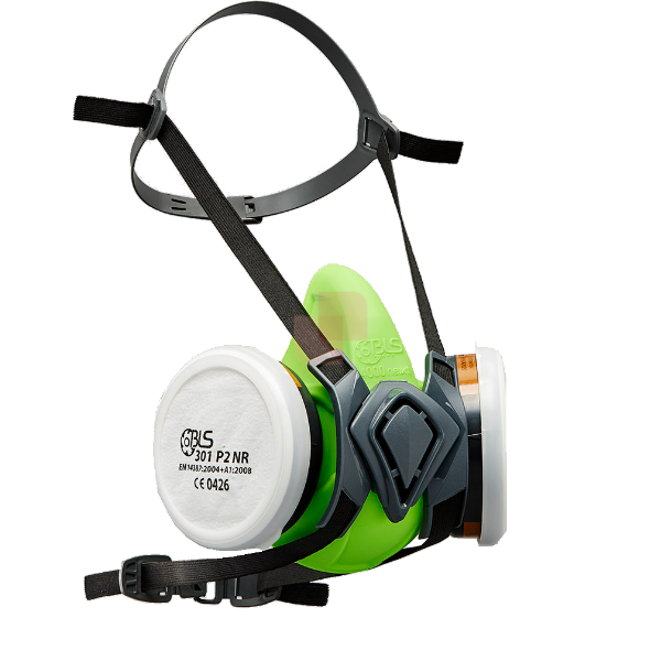 MASCHERA SEMIMASCHERA A2P2 NR BLS 4100next S taglia M/L completa di BLS 202 A2 + PREFILTRI BLS 301 P2 R