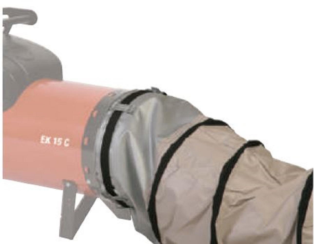 GUAINA FLESSIBILE IN PVC L= 6 m CON CINGHIA DI FISSAGGIO EK 10 - EK 15 (Ø 300 mm)