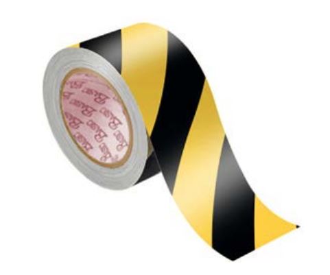 NASTRO SEGNALATORE PVC GIALLO E NERO 50x50 mm BASIC