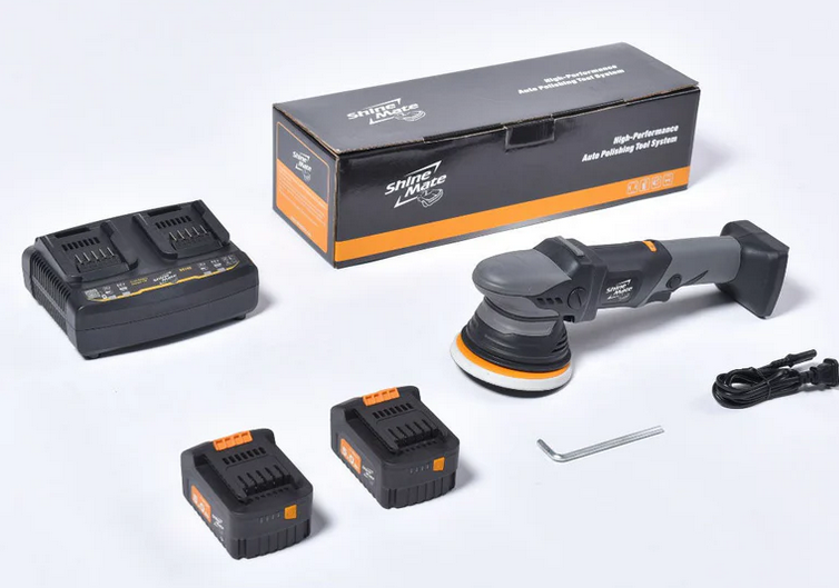 Lucidatrice a Batteria Rotorbitale 21/150 - Kit Corpo Macchina + 2 Batterie + Caricatore - Shinemate
