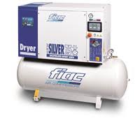 COMPRESSORE NEW SILVER D 7.5/300 V400/50/3 10 BAR CON ESSICATORE a Vite, 400 Volt, 7.5 HP, serb. 300 lt, 720 lt/min