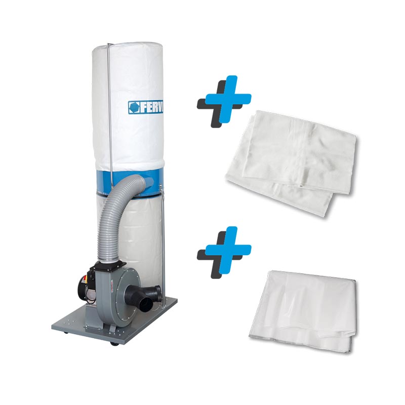 ASPIRATORE PER TRUCIOLI PARZIALMENTE MONTATO 0759 + SACCO FILTRAGGIO 0759/F + 10 SACCO IN PLASTICA 0759/S
