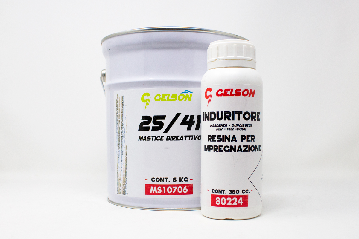 STUCCO GELSON POLIESTERE FIBRATO 25/41 KG 6 con induritore liquido 80220