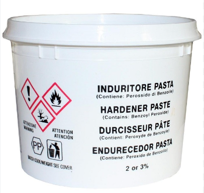 INDURITORE STUCCO C10 IN PASTA PER POLIESTERE ML433 Cicloesanone Perossido da utilizzare al 1-3%.
