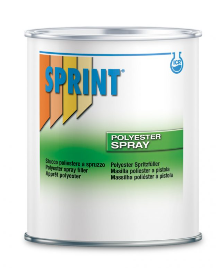 FONDO SPRINT F18 STUCCO A SPRUZZO POLIEST. LT 3 Catalisi:3-5% con induritore liquido C12