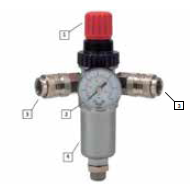 RIDUTTORE DI PRESSIONE ITALYCO IT976 CON FILTRO DA 3/8 CON MANOMENTRO DIAMETRO 40 E DUE RUBINETTI RAPIDI UNIVERSALI