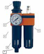 GRUPPO FILTRO ITALYCO IT981, REGOLATORE + LUBRIFICATORE CON MANOMETRO E TAZZA IN METALLLO