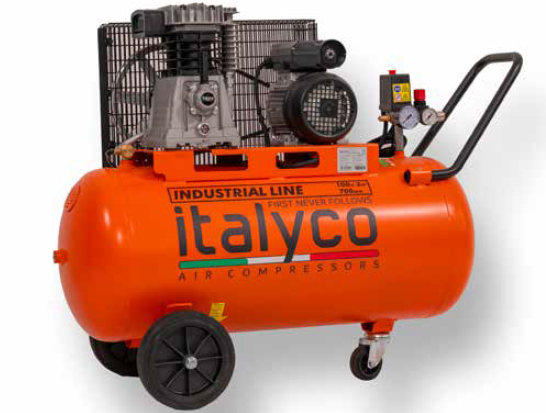COMPRESSORE A PISTONE KP 100/3, V230/50/1-100LT-3HP-2,2KW-10BAR, CARRELLATO