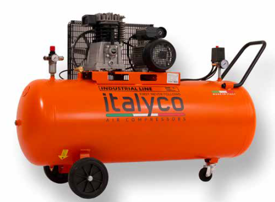 COMPRESSORE A PISTONE KP 200/3, V230/50/1 -200LT - 3HP -2,2KW -10BAR CARRELLATO
