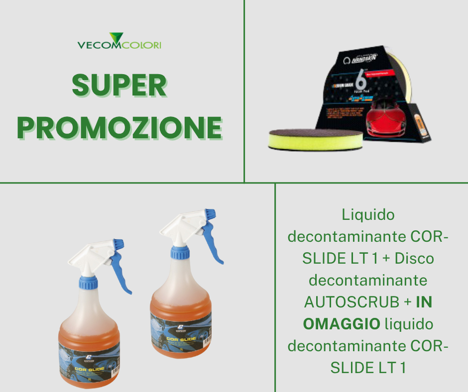 Liquido decontaminante COR-SLIDE LT 1 + Disco decontaminante AUTOSCRUB + IN OMAGGIO liquido decontaminante COR-SLIDE LT 1