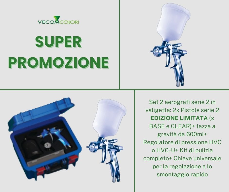 SET VALIGETTA 2 AEROGRAFI IWATA SERIE2 EDIZIONE LIMITATA WS + LS