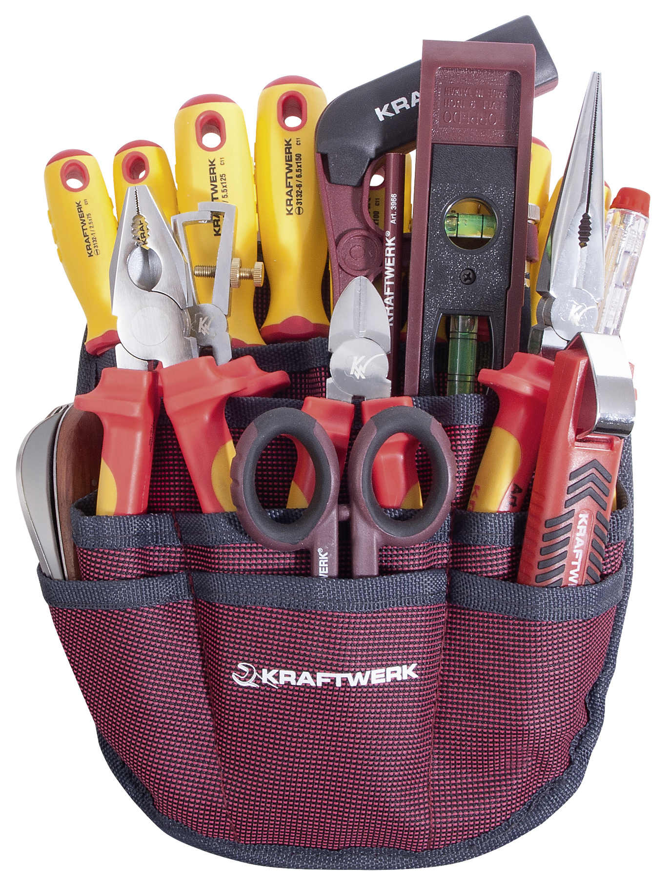 Borsa per utensili da elettricista,VDE, attrezzata,20 pezzi