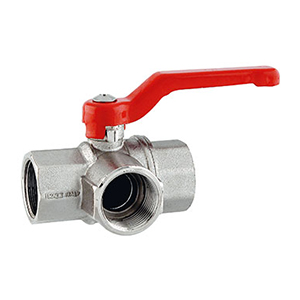 VALVOLA SFERA F.F.F. PASSAGGIO A TRE VIE TIPO T IN OTTONE 5166