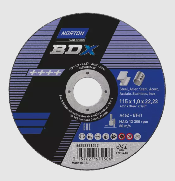 TRONCATORE D.125X1,6X22,3 NORTON BDX qtà consigliata 25 PZ