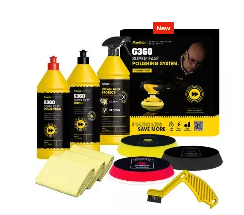 PASTA ABRASIVA KIT G360 TAPPO NERO ULTRARAPIDA DI FINITURA SFF101 LT 1 + TAMPONI FARECLA