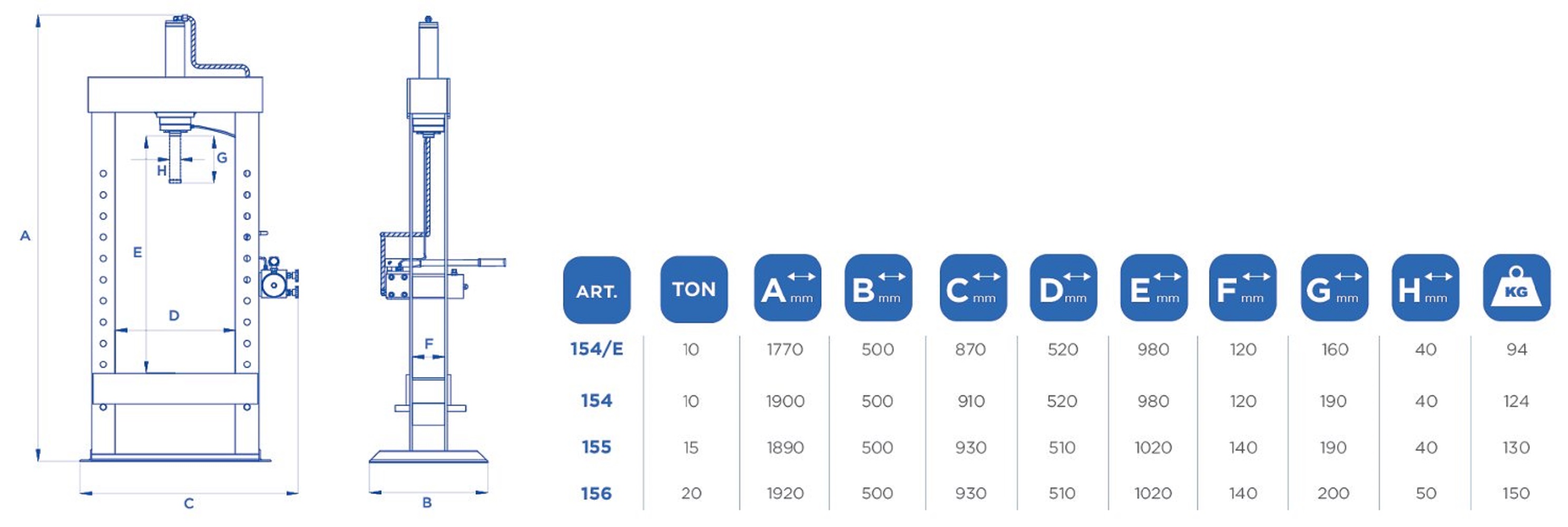 PRESSA IDRAULICA TON 15 2 VEL.