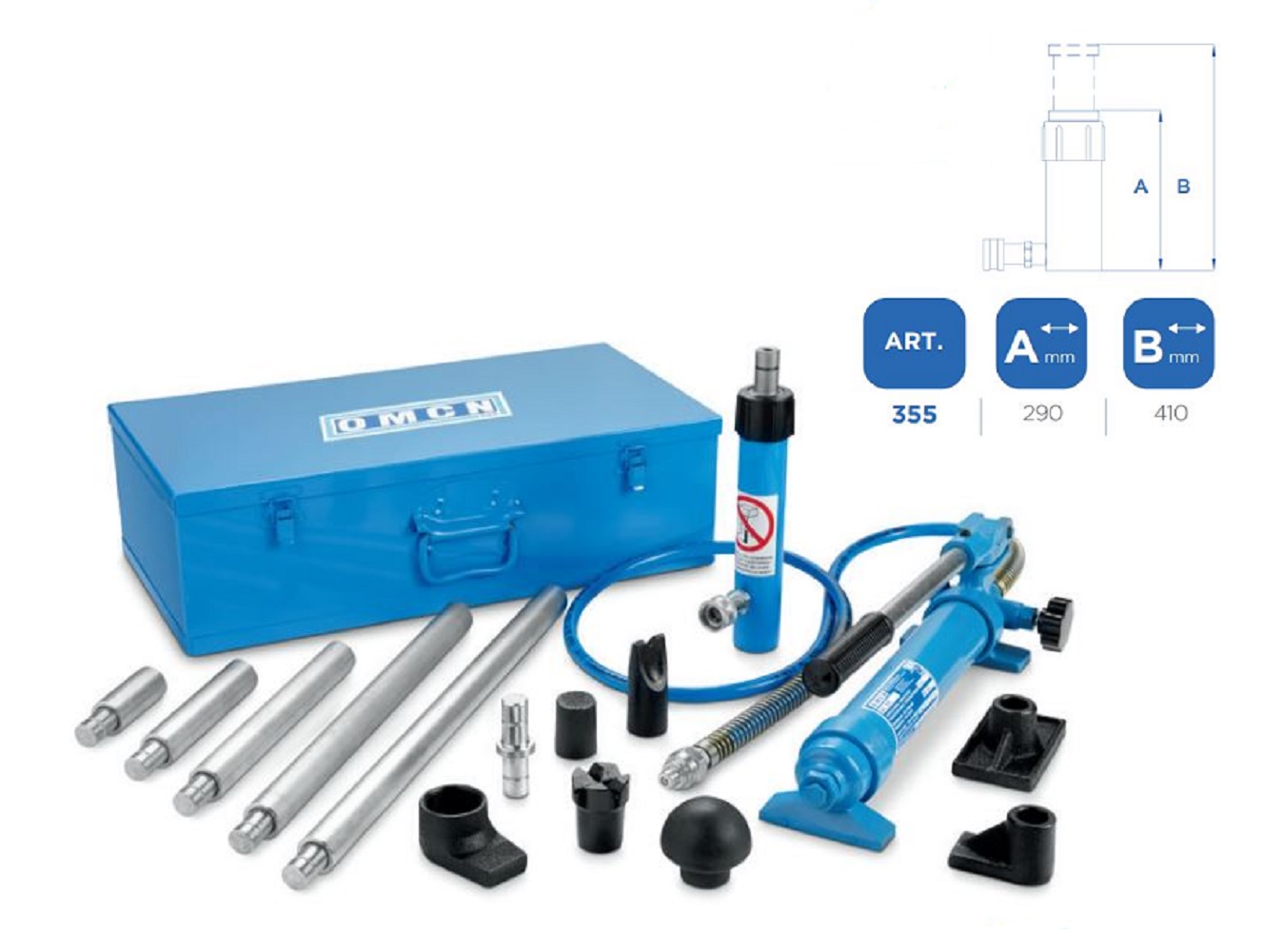 MARTINETTO 6 TON. VALIGETTA Assortimento Titanik da 6 ton con prolunghe