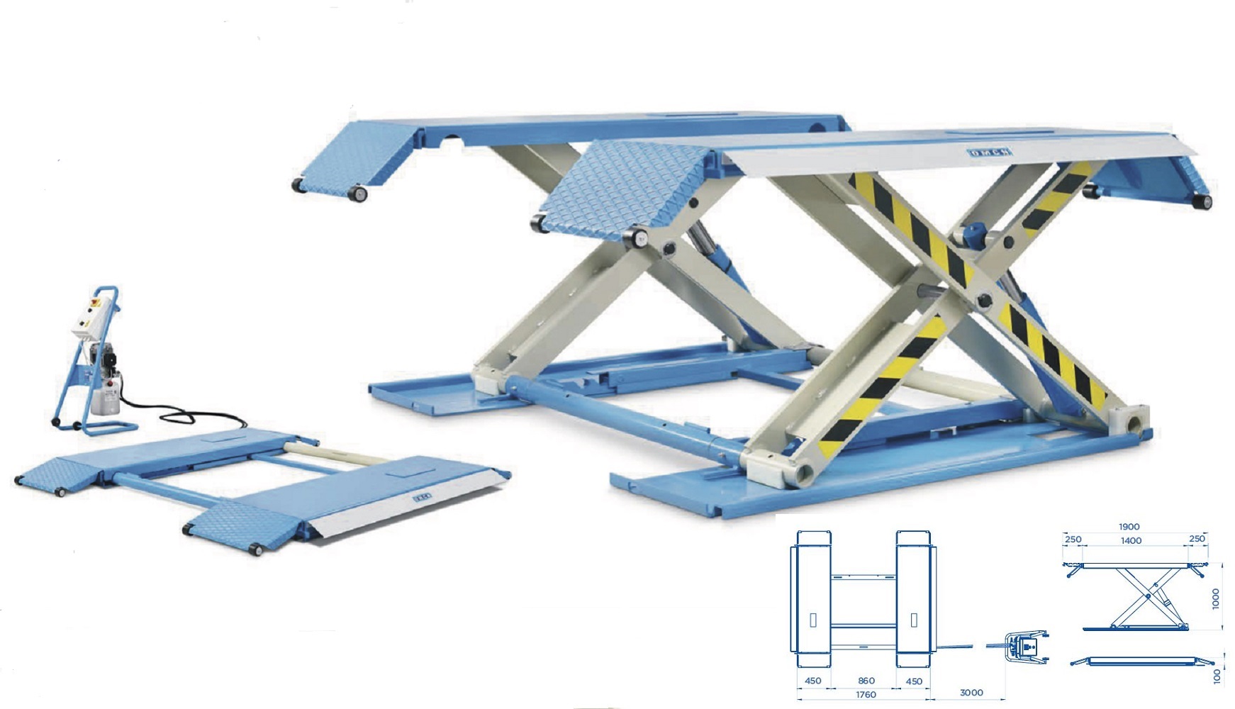 SOLLEVATORE DOPPIA FORBICE elettroidraulico a doppia forbice 3 Ton