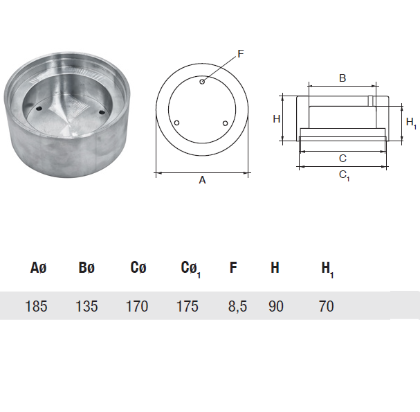 OGNS123A OGIVA TIPO SAN LORENZO INT.D. 175 H.90