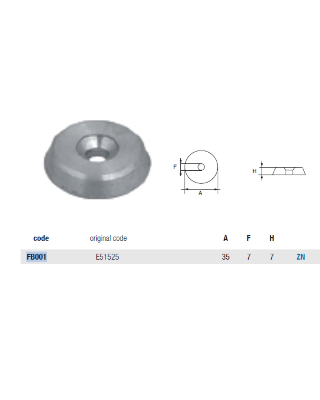 FB001 ANODO PER BOILER "FRIGOBOAT"