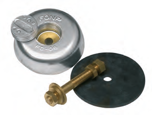 NC004 ANODO POPPA FC-6 MIS 130X136X55 FORO DIAM16 COMPL. TAPPO FILETT. PERNO BRONZO E GUARN.