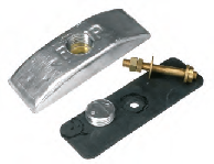 NC006 ANODO POPPA FC-P MIS 245X80X40 FORO DIAM 14 COMPL. TAPPO FILETT. PERNO BRONZO GUARN.