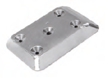 NC016 ANODO TIMONI E FLAPS FT-P MIS 117X80X20 FORO CENTRALE DIAM 7 FORI ESTERNI DIAM 4.5