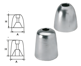 RI006 OGIVA TIPO RIVA RI-1/2/3/W/X MIS DIAM 38X H 38 SOLO ANODO