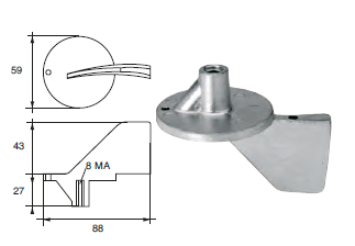 SE004 ANODO PER MOTORE SELVA F-SE- 2 MIS DIAM 59