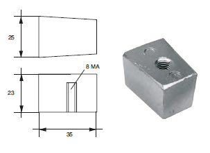 SE010 ANODO PER MOTORE SELVA F-SE- 8 MOTORI HP 40 MIS 35X25X23 8 MA