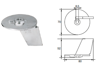 SU001 ANODO PER MOTORE SUZUKY FM-6/S PINNA MOTORI HP 20-30