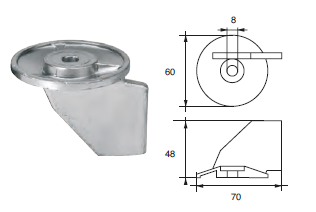 SU002 ANODO PER MOTORE SUZUKY FM-9/S PINNA MOTORI HP 55-65