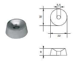 SU004 ANODO PER MOTORE SUZUKY FD- 22 FUORIBORDO FD HP 4-5 4 TEMPI