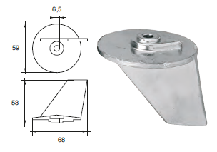 TH004 ANODO PER MOTORE TOHATSU- NISSAN MOTORI HP 25-50 MEGA