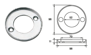 VP001 ANODO PER MOTORE VOLVO PENTA F-VP-100 MIS DIAM ESTERNO 98 DIAM INTERNO 52