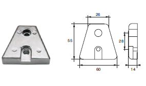 VP015 ANODO PER MOTORE VOLVO PENTA F-VPX-38 SERIE DPX