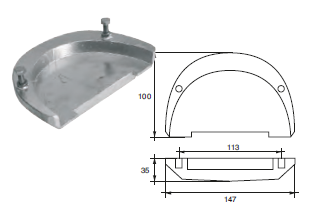 VP017 ANODO PER MOTORE VOLVO PENTA F-VSX-11 COMPL. VITI INOX