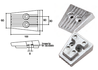 VP030 ANODO PER MOTORE VOLVO PENTA PIEDE POPPIERO L 100 SERIE SX-A/DPS-A100