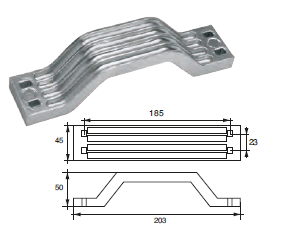 YA010 ANODO PER MOTORE YAMAHA- MARINER F-YA-115 MOTORI HP 115-225