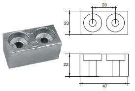 YA013 ANODO PER MOTORE YAMAHA- MARINER FY-6U3