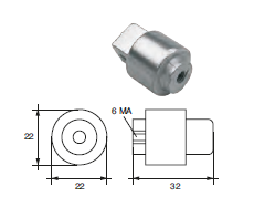 YA035 ANODO PER MOTORE YAMAHA- MARINER F-YA-35 MOTORI HP 80-100 MIS DIAM 22