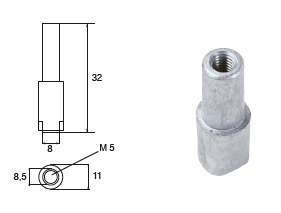 YA047 ANODO PER MOTORE YAMAHA- MARINER MOTORI F9,9C/D/FT 9,9D/F15A fil.m5