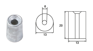YA053 ANODO PER MOTORE YAMAHA MOTORI FGA/F8C
