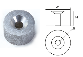 YA061 ANODO PER MOTORE YAMAHA- MARINER D.24 F.6 H.14