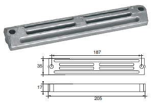 YN010MG ANODO PER MOTORE YANMAR PER PIEDI SD20-SD30-SD31-SD40- SD50 IN MAGNESIO